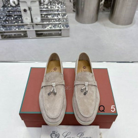 Loro Piana Women's Summer Charms Walk Moccas/ Flat Shoes / Light Khaki