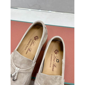 Loro Piana Women's Summer Charms Walk Moccas/ Flat Shoes / Light Khaki