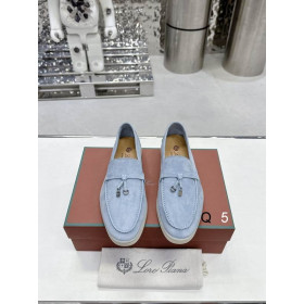 Loro Piana Women's Summer Charms Walk Moccas/ Flat Shoes / Frozen Blue