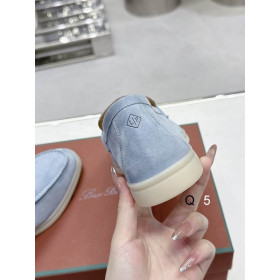 Loro Piana Women's Summer Charms Walk Moccas/ Flat Shoes / Frozen Blue