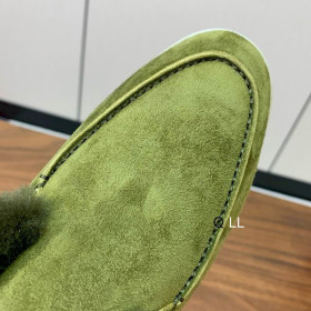 Loro Piana Men/Women's Open Walk Fleece-l/ed Ankle Boots / Green