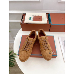 Loro Piana Women's Suede Sneakers / Tumeric Yellow