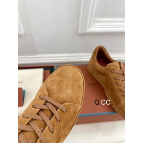 Loro Piana Women's Suede Sneakers / Tumeric Yellow