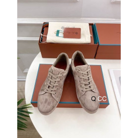 Loro Piana Women's Suede Sneakers / Khaki