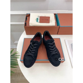 Loro Piana Women's Suede Sneakers / Black