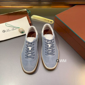Loro Piana Men's Tennis Walk Suede Sneakers / Light Blue