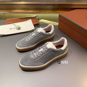 Loro Piana Men's Tennis Walk Suede Sneakers / Gray Sale