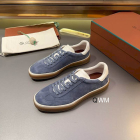 Loro Piana Men's Tennis Walk Suede Sneakers / Blue