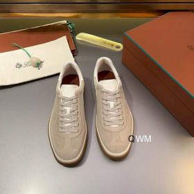 Loro Piana Men's Tennis Walk Suede Sneakers / Apricot