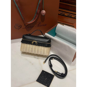 Loro Piana Women's Extra Small Rattan Pocket Bag / Malt/Black