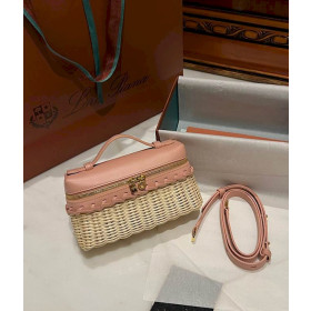 Loro Piana Women's Extra Small Rattan Pocket Bag / Malt/Nude P/k