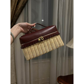 Loro Piana Women's Extra Rattan Pocket Bag / Malt/Caramel