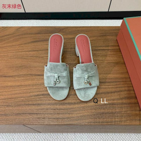 Loro Piana Women's Summer Charms Sandals / Grayish Green