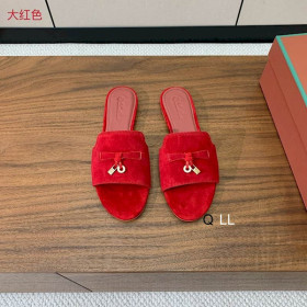 Loro Piana Women's Summer Charms Flat Sandals / Bright Red