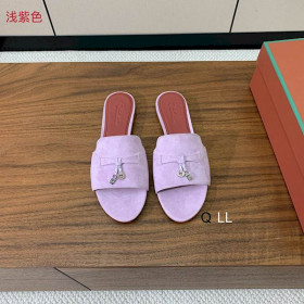 Loro Piana Women's Summer Charms Flat Sandals / Light Purple