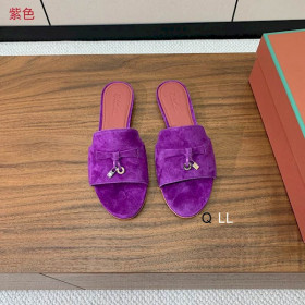 Loro Piana Women's Summer Charms Flat Sandals / Purple
