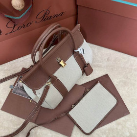 Loro Piana Women's Small Loom Bag / Natural/Caramel