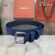 Loro Piana Alsavel Belt Split Calf Suede Leather Strap 35mm with Silver Buckle in Navy Blue