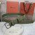 Loro Piana Alsavel Belt Split Calf Suede Leather Strap 35mm with Silver Buckle in Olive Green