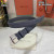 Loro Piana Alsavel Belt Split Calf Suede Leather Strap 35mm with Silver Buckle in Classic Blue