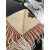 Loro Piana Men's / Women's Baby Cashmere Two-Tone Fringed Scarf in light brown and beige