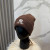 Loro Piana Men's / Women's Ribbed Knit Beanie with White Featuring Logo Detail in Dark Brown