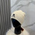 Loro Piana Men's / Women's Ribbed Knit Beanie with black Featuring Logo Detail in beige