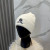 Loro Piana Men's / Women's Ribbed Knit Beanie with black Featuring Logo Detail in white