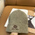 Loro Piana Men's / Women's Ribbed Knit Beanie with dark brown Featuring Logo Detail in army green