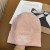 Loro Piana Women's Ribbed Knit Beanie with White Featuring Logo Detail in Pink