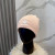 Loro Piana Women's Ribbed Knit Beanie with White Featuring Logo Detail in Pink